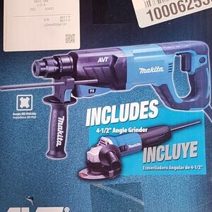 Makita Blue Rotary Hammer Drill with Angle Grinder